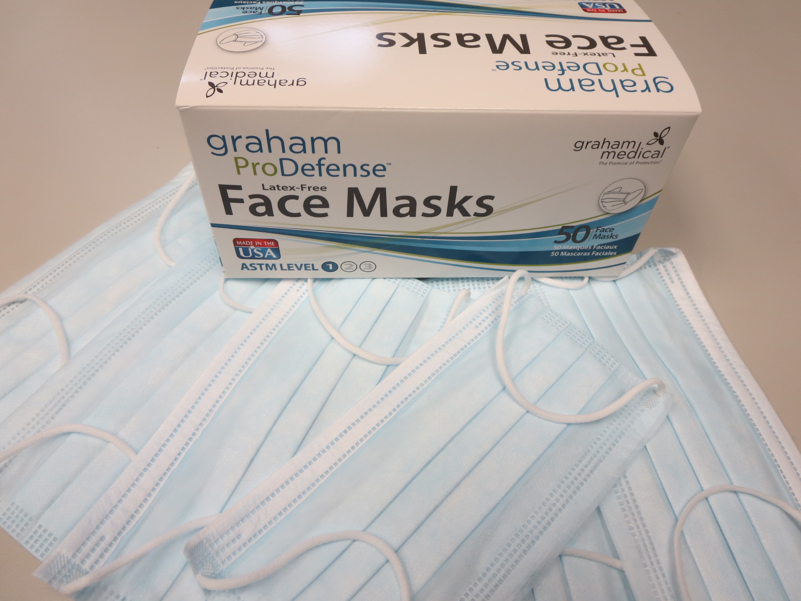 88589 Graham Medical® ProDefense Level 1 Blue 3-Ply MRI Safe Ear Loop Masks (Metal-Free)
